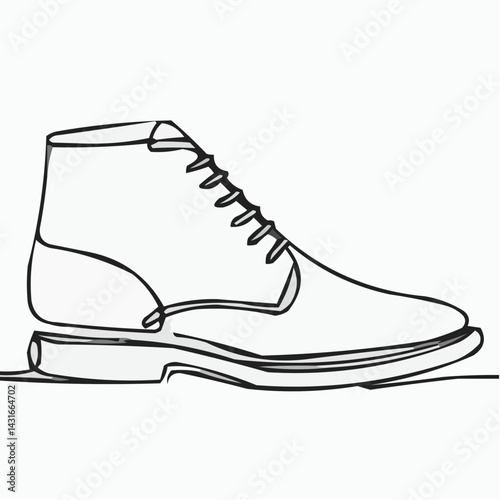 Iconic Line Art Shoe Design in Minimalist Style  
