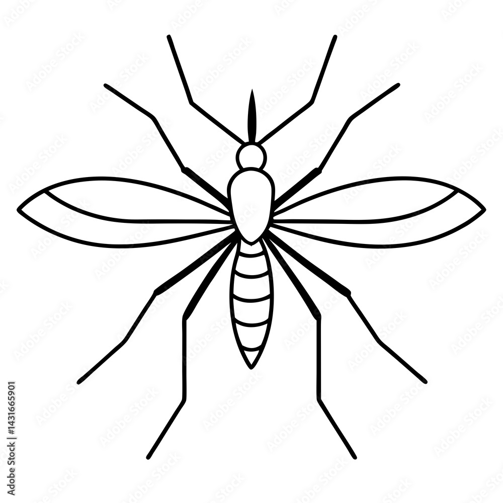 Obraz premium Animal Mosquito line art vector 