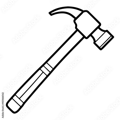 Hammer line art vector isolated on white background 