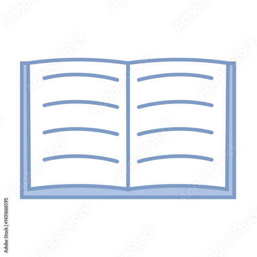 Open book with lines. Vector