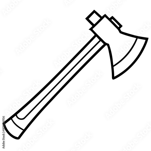 Hatchet line art vector isolated on white background 