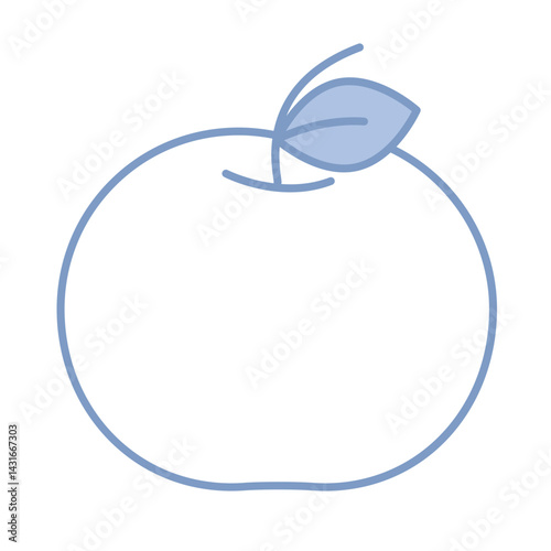 Simple apple with leaf. Vector