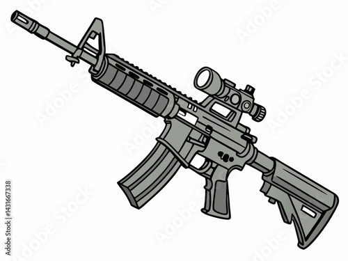 M4A1 gun vector isolated on white background 