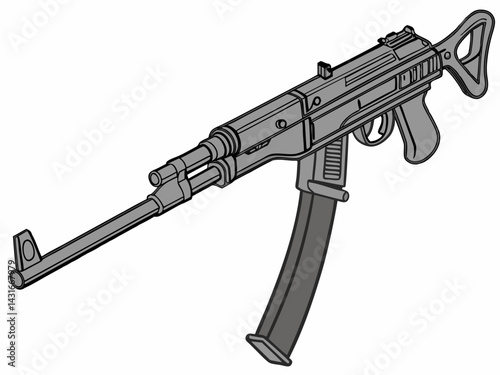 MP40 gun vector isolated on white background 