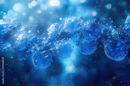 Close-up of microscopic cells in biological environment