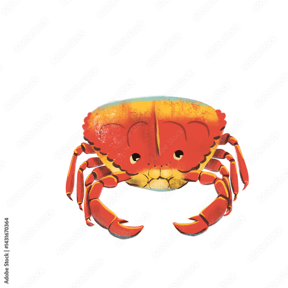 Fototapeta premium png drawing of sea ocean voyage red crab