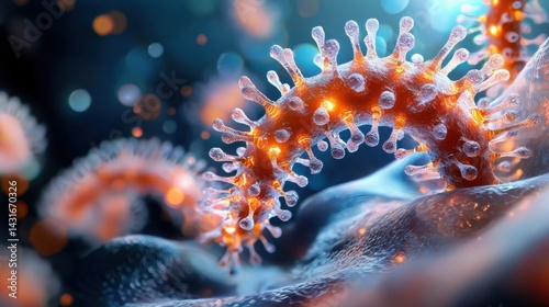 A mesmerizing abstract composition showcasing the dynamic and complex patterns of a futuristic, mutating superstructure at the microscopic scale.