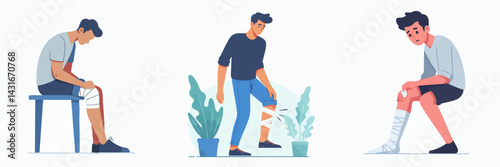 vector set of senior people with back pain