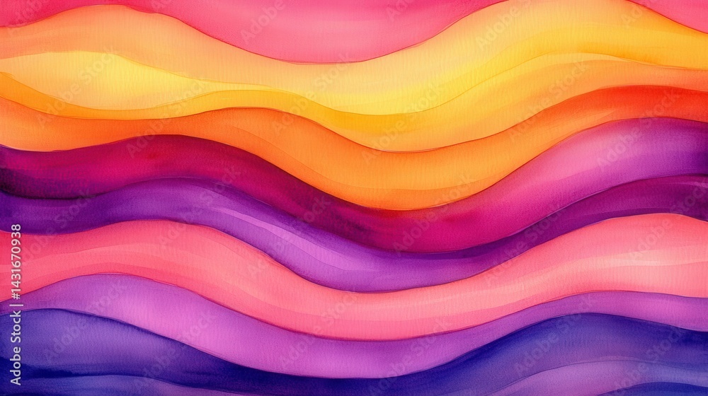 Obraz premium Colorful wavy stripes abstract illustration background