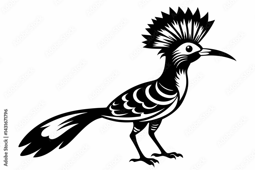 Obraz premium hoopoe sihouette black vector