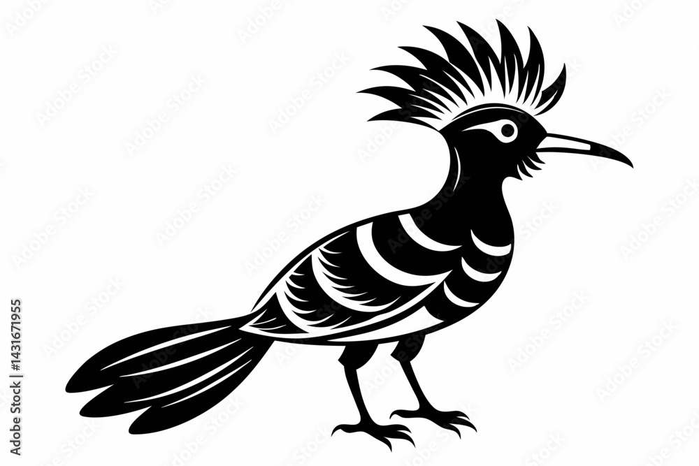 Fototapeta premium hoopoe sihouette black vector