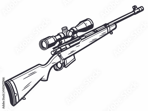 snipper gun vector isolated on white background