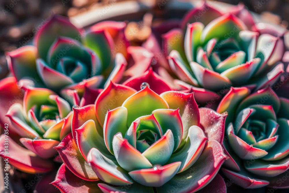 Close-up of Vibrant Succulent Plants