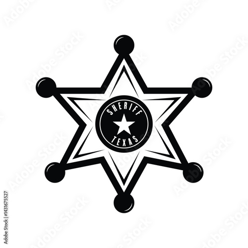 sheriff texas star logo design concept vintage retro style