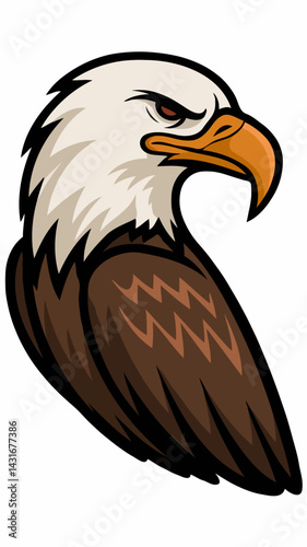 Cartoon Eagle Head | Bold Mascot Logo Design for Apparel, Stickers & Branding | Isolated on White Background  Generative AI