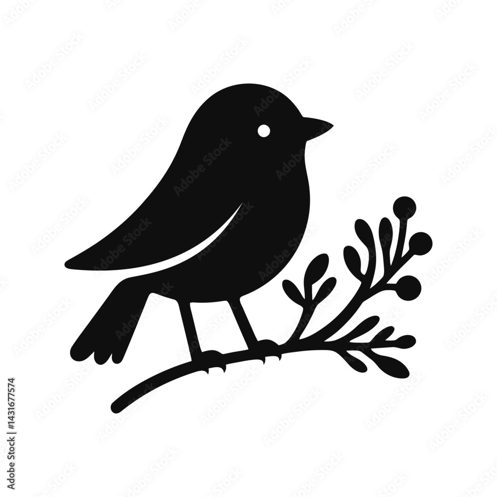 Obraz premium Sparrow Silhouette Simple Icon