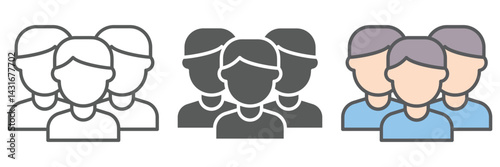Team Spirit Icons Set – Vector Illustrations in Multiple Styles
