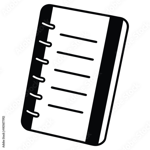 Agenda Notebook Icon with To-Do List