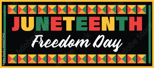 Juneteenth Freedom Day June 19 - African-American Independence Day. Day of freedom and emancipation banner