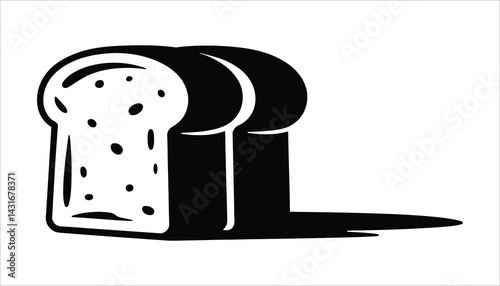Black Silhouette of Fresh Loaf Bread Icon for Bakery and Cooking Design