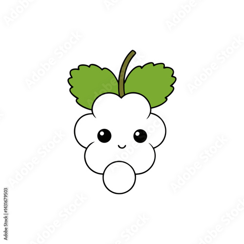Cute white currant cartoon vector