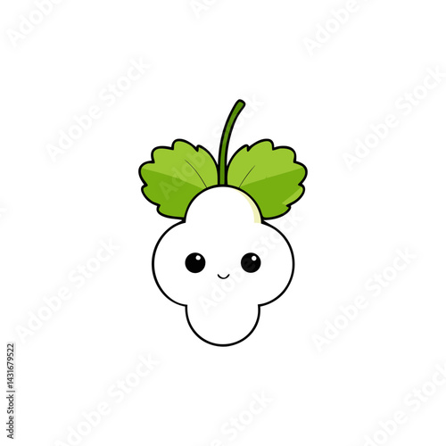 Cute white currant cartoon vector
