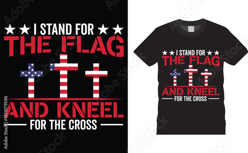 I stand for the flag, Memorial Day vector t-shirt design.