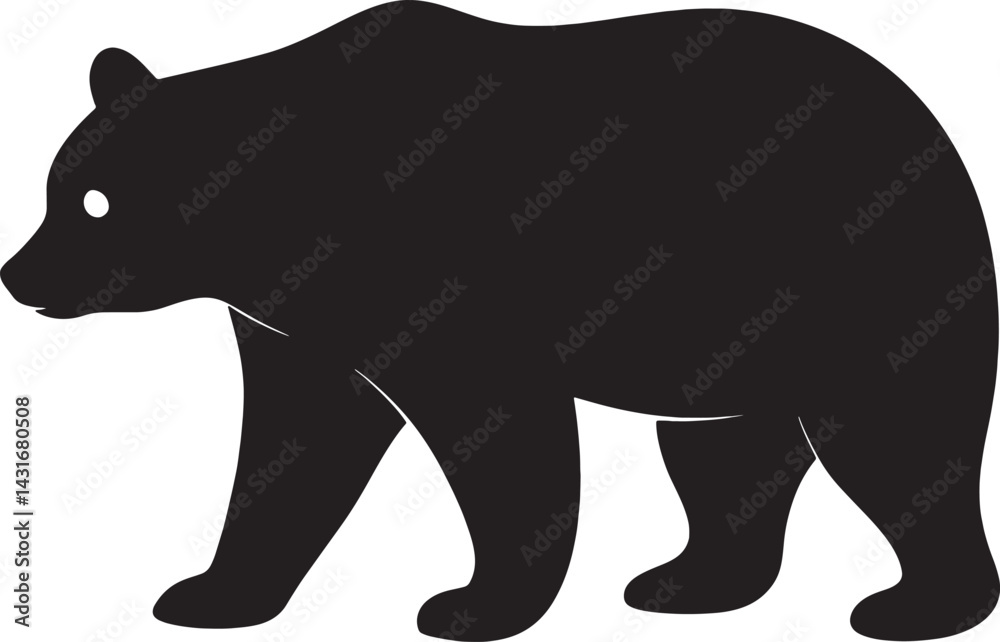 Fototapeta premium Bear silhouette vector on white background