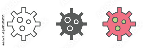 Virus Disease Icons Set – Vector Illustrations in Multiple Styles