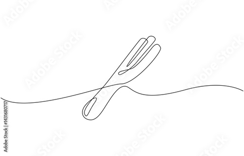 One line drawing art illustration with lettering organic leeks, Single one line drawing whole healthy freshness organic leek for plantation logo identity. Fresh ingredient concept for vegetable icon.
