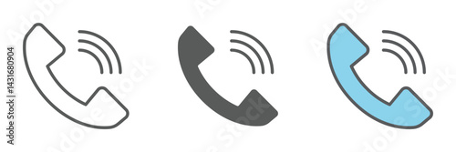 Voip Icons Set – Vector Illustrations in Multiple Styles