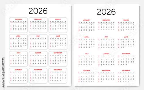 Calendar on white background