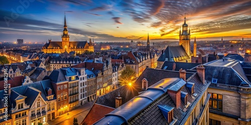 Leuven Cityscape: Long Exposure Rooftop View from KU Leuven University