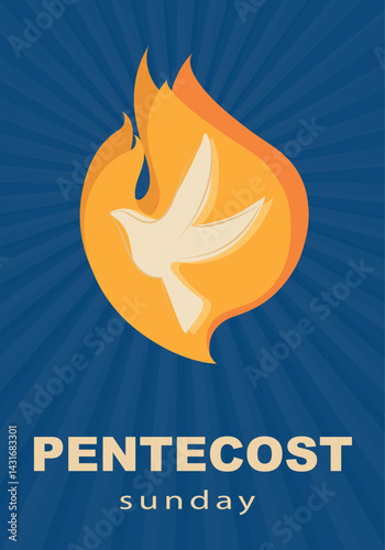 Pentecost dove flame Holy Spirit fire symbol Christian religion celebration of Pentecost