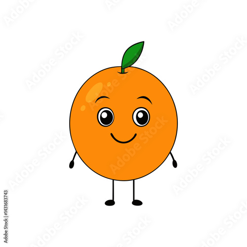 Cute valencia orange cartoon vector