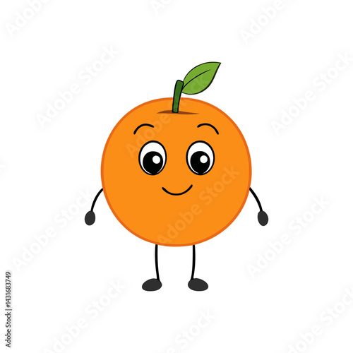 Cute valencia orange cartoon vector