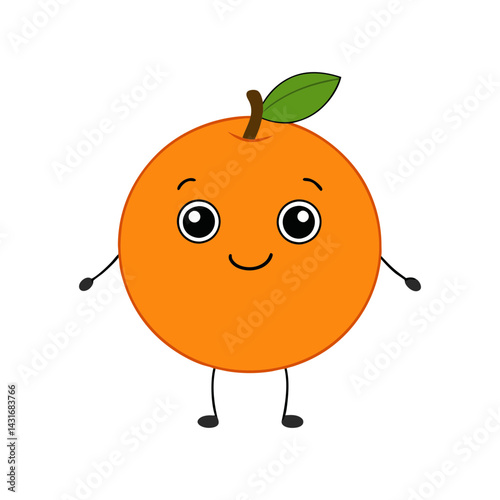 Cute valencia orange cartoon vector