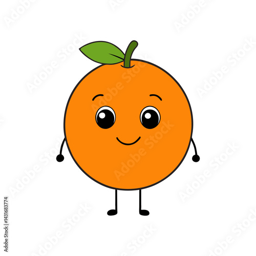 Cute valencia orange cartoon vector