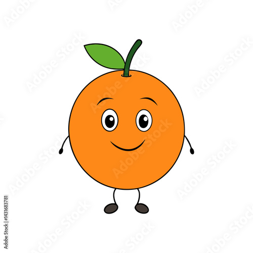 Cute valencia orange cartoon vector