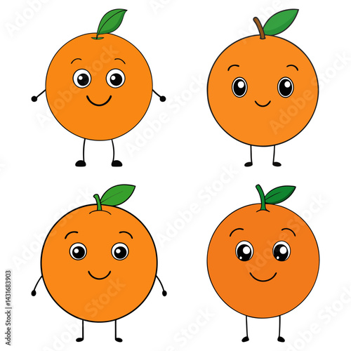 Cute valencia orange cartoon vector