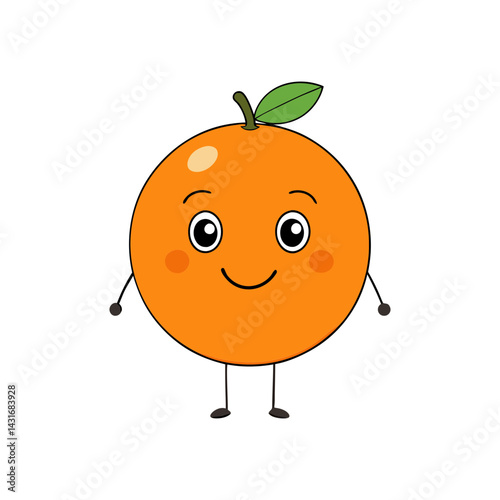 Cute valencia orange cartoon vector