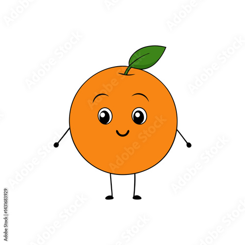 Cute valencia orange cartoon vector