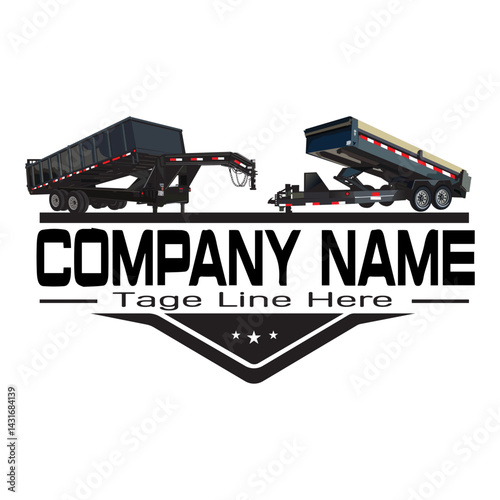 Junk Removal logo, Hauling logo, Dumpster truck, Roll off Dumpster logo
