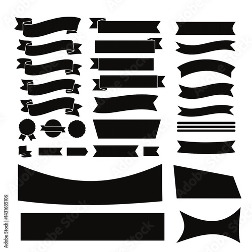 black and white banners set