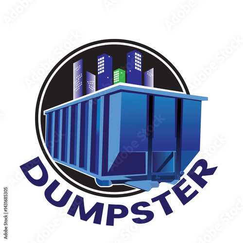 Junk Removal logo, Hauling logo, Dumpster truck, Roll off Dumpster logo