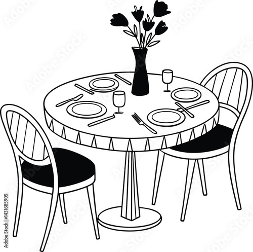 table with flowers and fiower