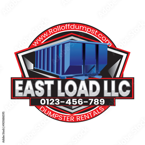 Junk Removal logo, Hauling logo, Dumpster truck, Roll off Dumpster logo