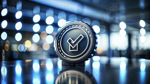 Long Exposure Photo of a Black Rounded Third-Party Lab Tested Certification Mark