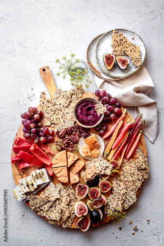 Vegan fall harvest cheese board
