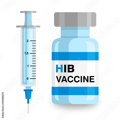 HIB, Haemophilus influenzae type b vaccine vector illustration